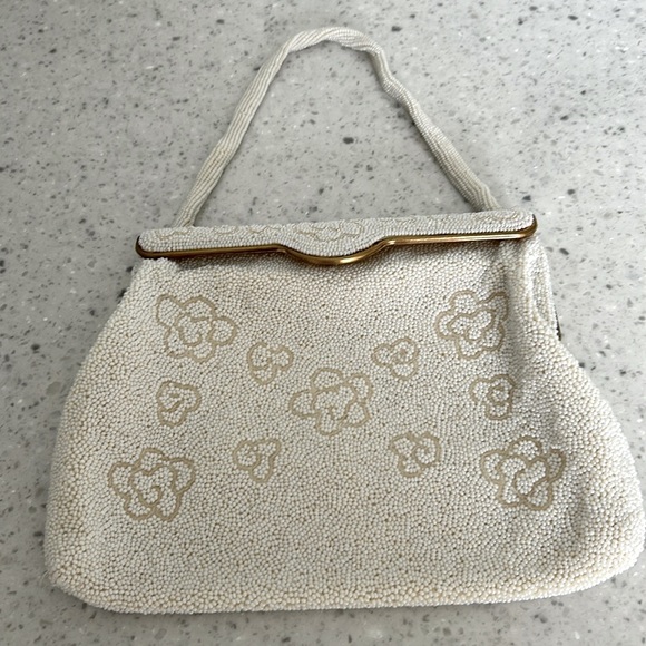Vintage bag with ivory beading from Paris France - Picture 1 of 6